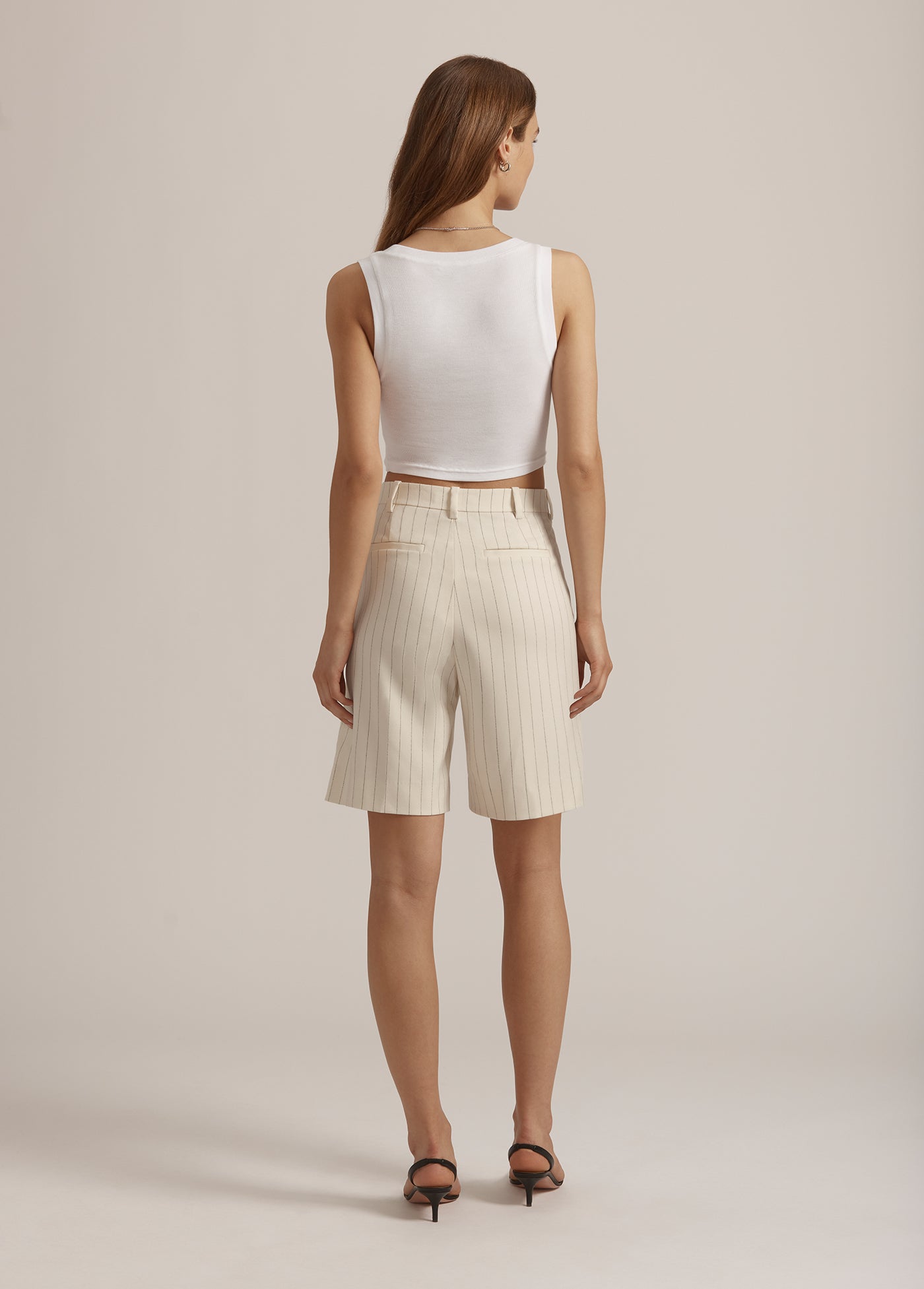 ivory navy pinstripe