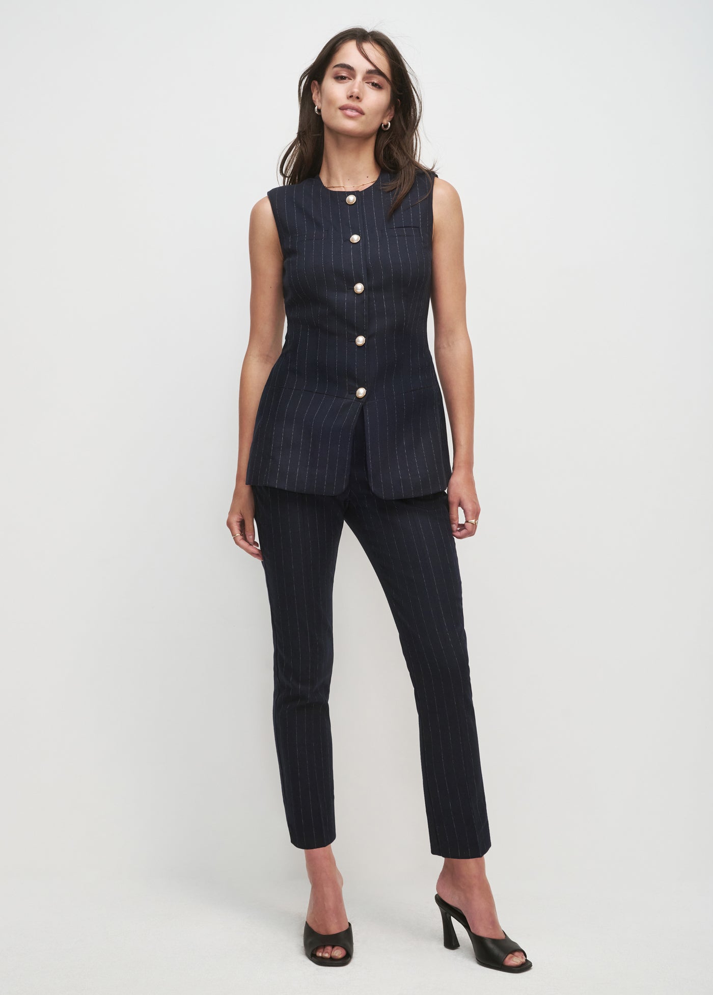 navy pinstripe