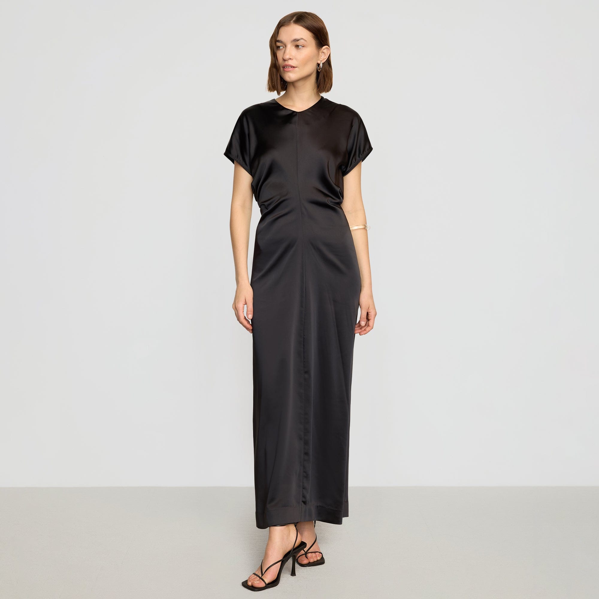Fiona Curved-Shoulder Dress | Black