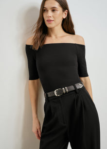 The Sara Half Sleeve Top | Black