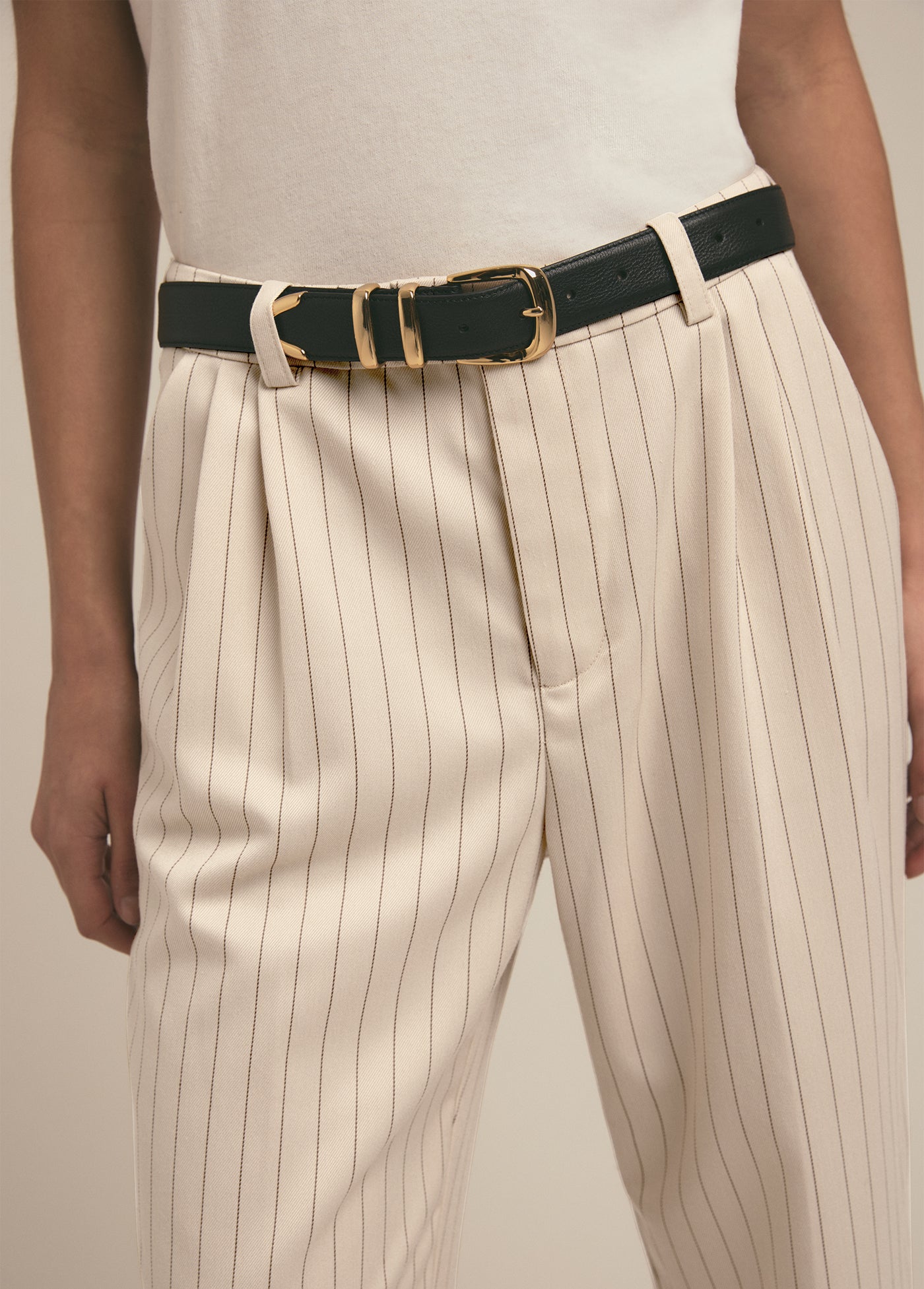 The Low Favorite Pant | Warm Sand Pinstripe