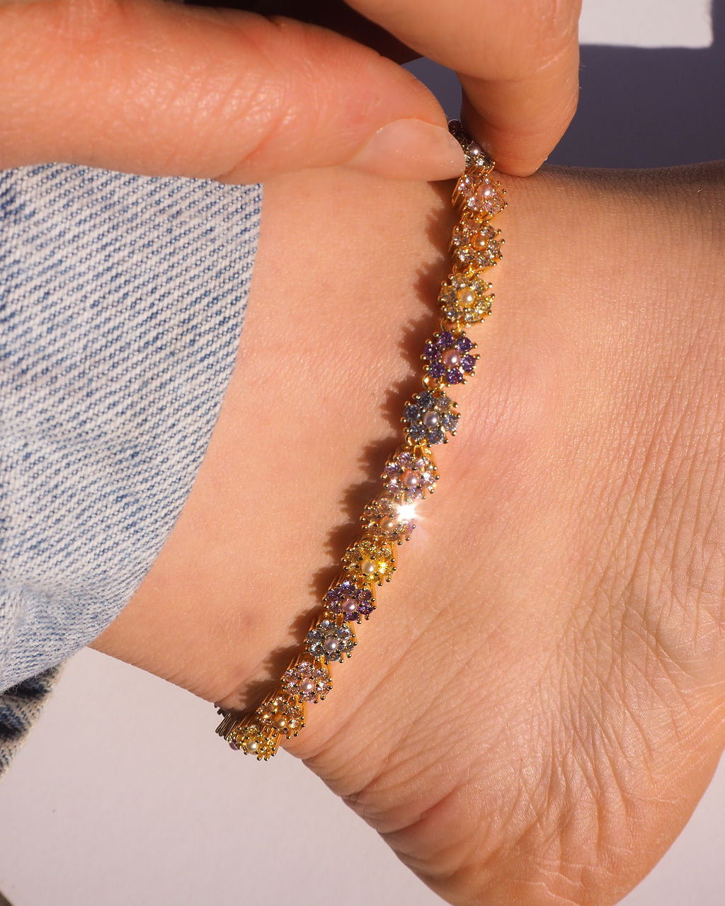 Daisy Studs Anklet | Gold