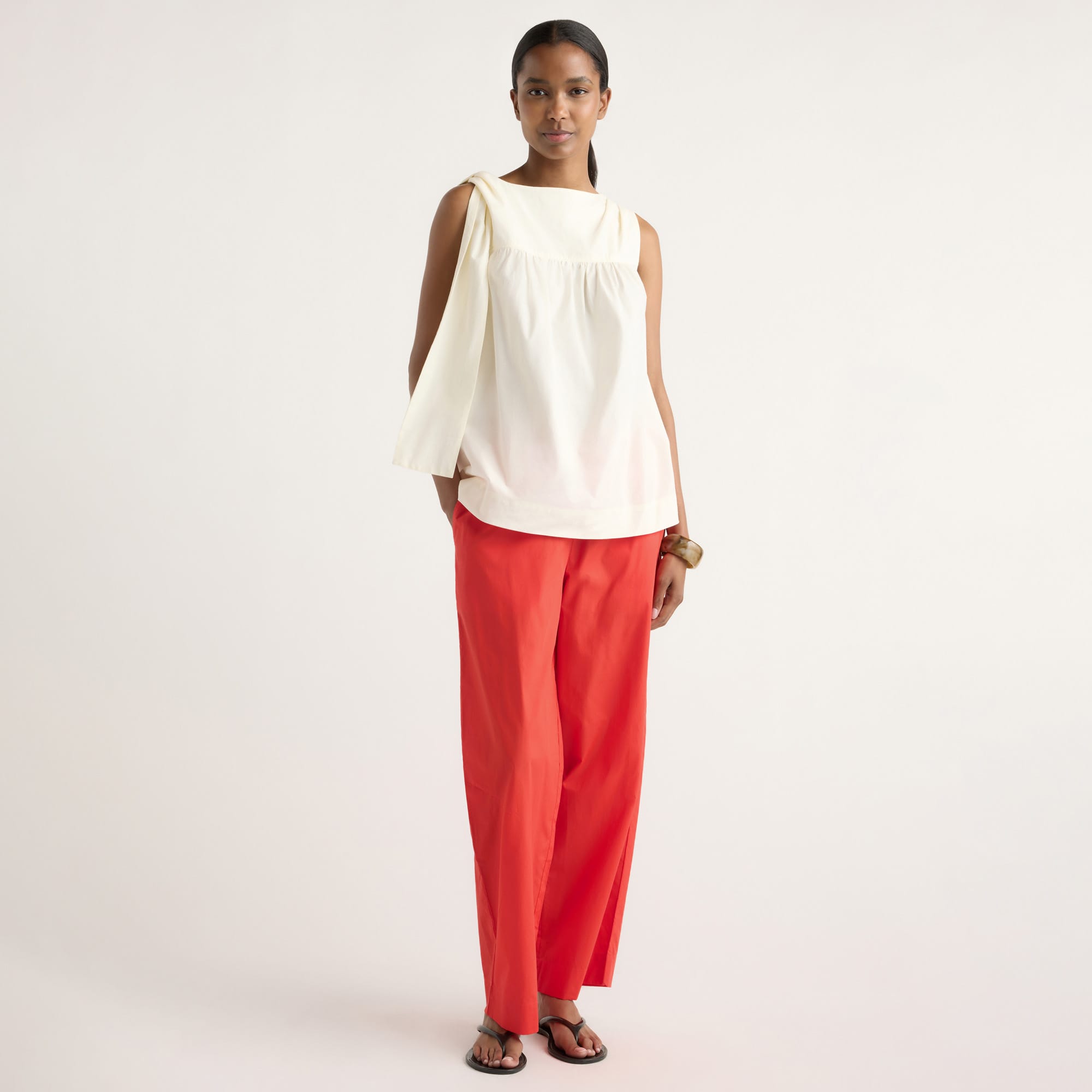 Isilda | Florence Tie-Shoulder Cotton Blouse in Size Extra Small