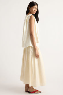 Arya | Florence Tie-Shoulder Cotton Blouse in Size Small