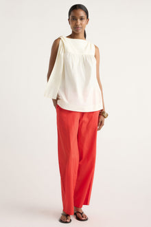 Isilda | Florence Tie-Shoulder Cotton Blouse in Size Extra Small