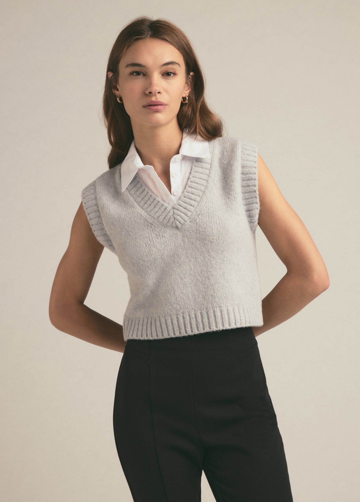 The Leigh Vest | Light Grey