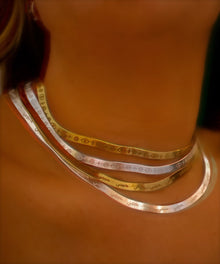 Habibi Herringbone Chain Necklace | Sterling Silver