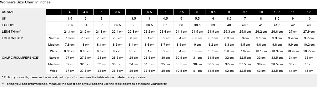 Product size guide