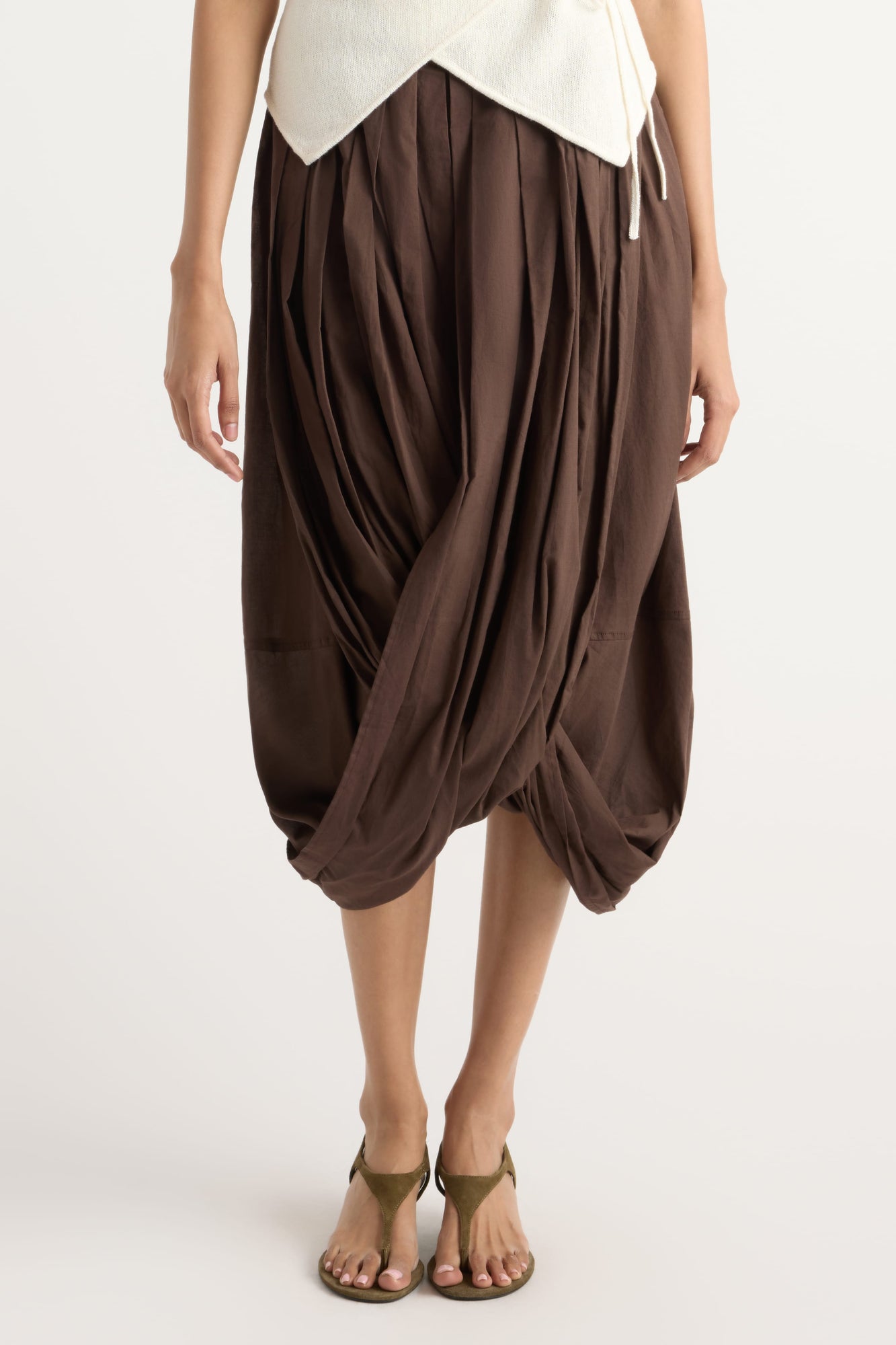 Arya | Freya Gathered Drape Maxi Skirt in Size Small