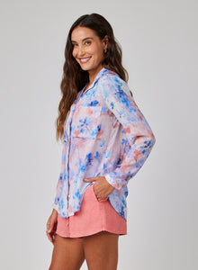 Full Button Down Hipster Shirt | Garden Mist Print