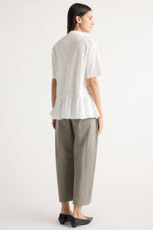 Karolina | Gretta Scarf-Neck Ruffled Tunic Blouse in Size Extra Small
