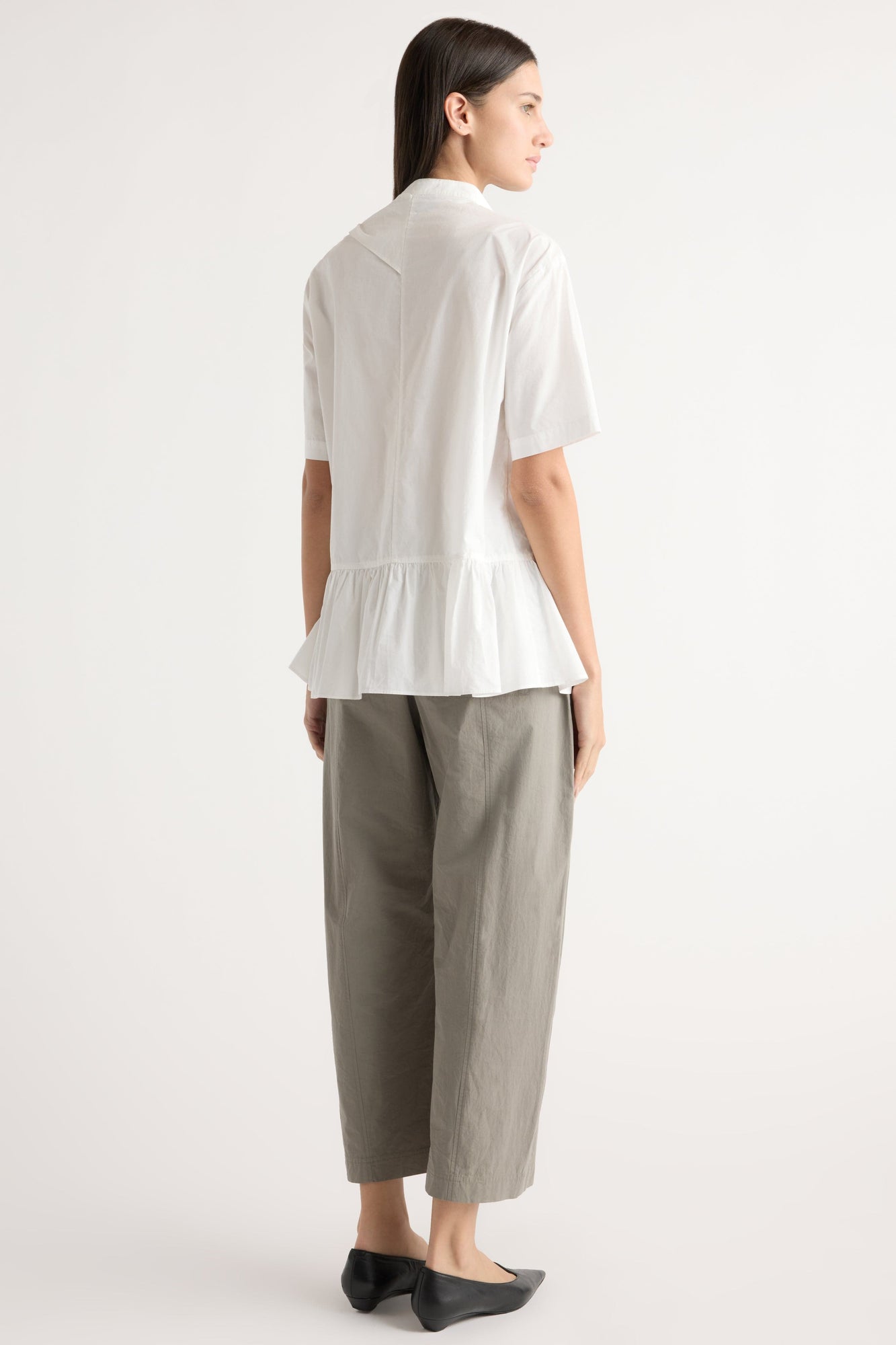 Karolina | Gretta Scarf-Neck Ruffled Tunic Blouse in Size Extra Small