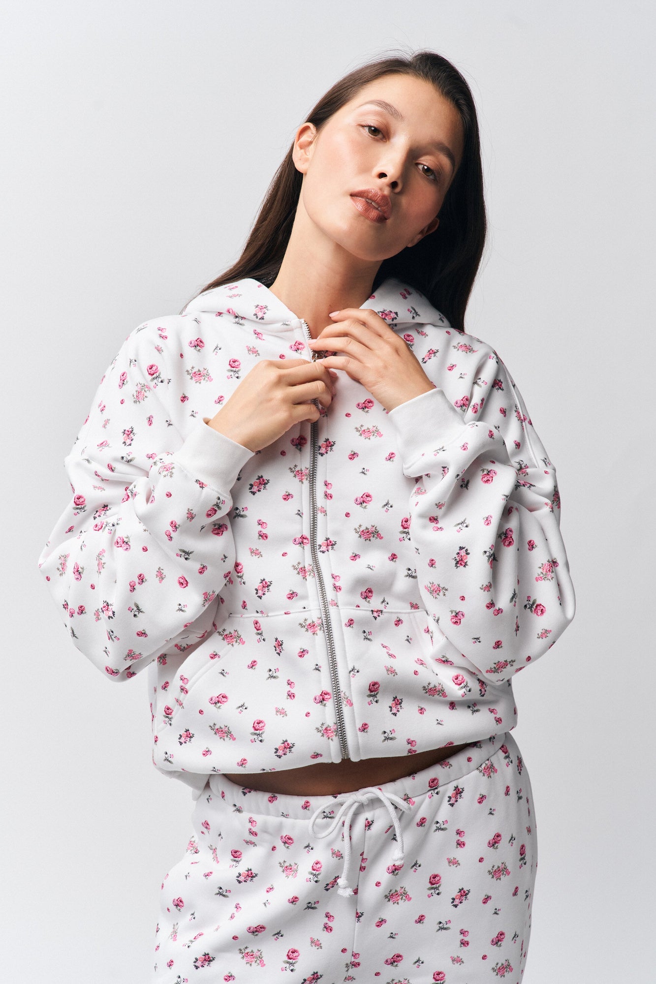 Womens | Zip Up Hoodie | Sweet Floral