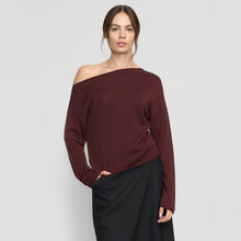 Hachi Tencel-Wool Off-Shoulder Sweater | Deep Burgundy