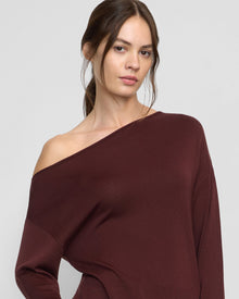 Beate | Hachi Tencel-Wool Off-Shoulder Sweater in Size Small