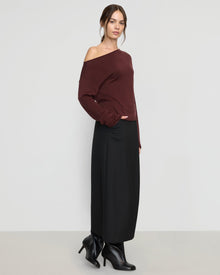 Beate | Hachi Tencel-Wool Off-Shoulder Sweater in Size Small
