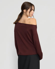 Beate | Hachi Tencel-Wool Off-Shoulder Sweater in Size Small
