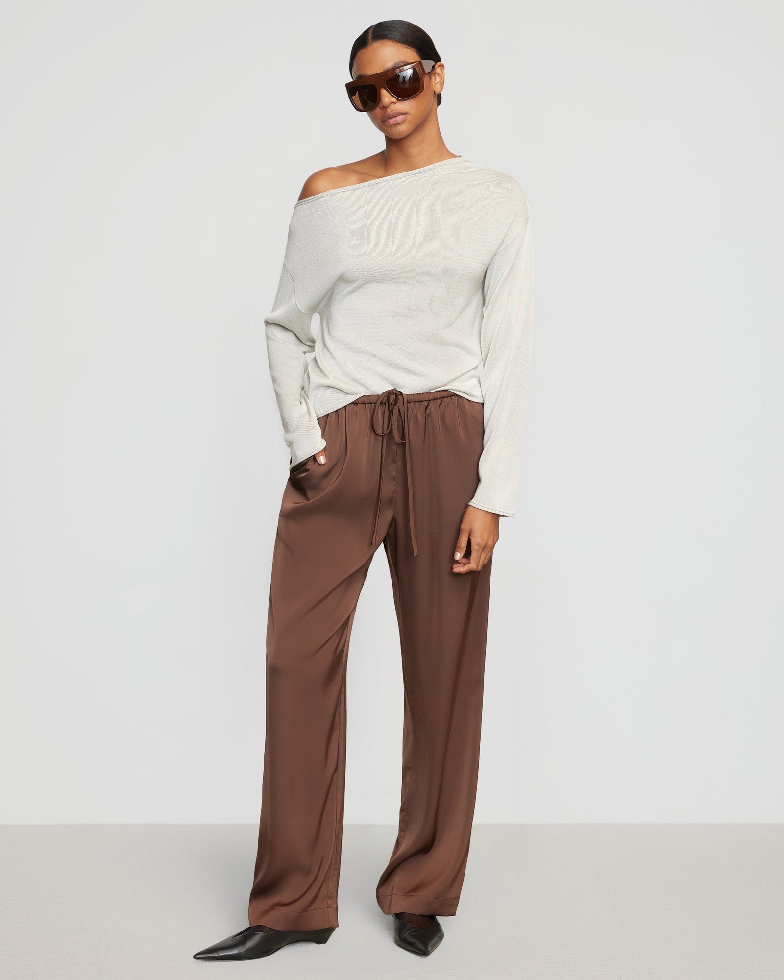 Luisa | Hachi Tencel-Wool Off-Shoulder Sweater in Size Small
