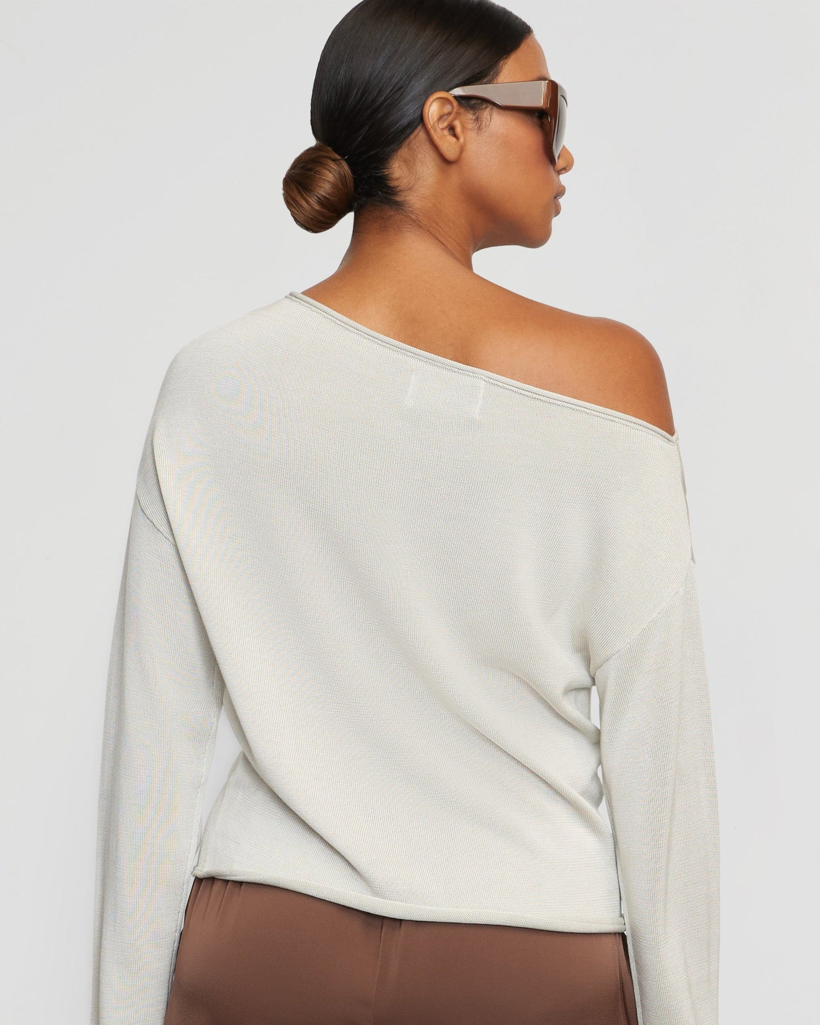 Luisa | Hachi Tencel-Wool Off-Shoulder Sweater in Size Small