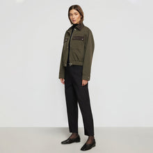 Renee | Haddon Contrast-Trim Corduroy Bomber Jacket in Size Small