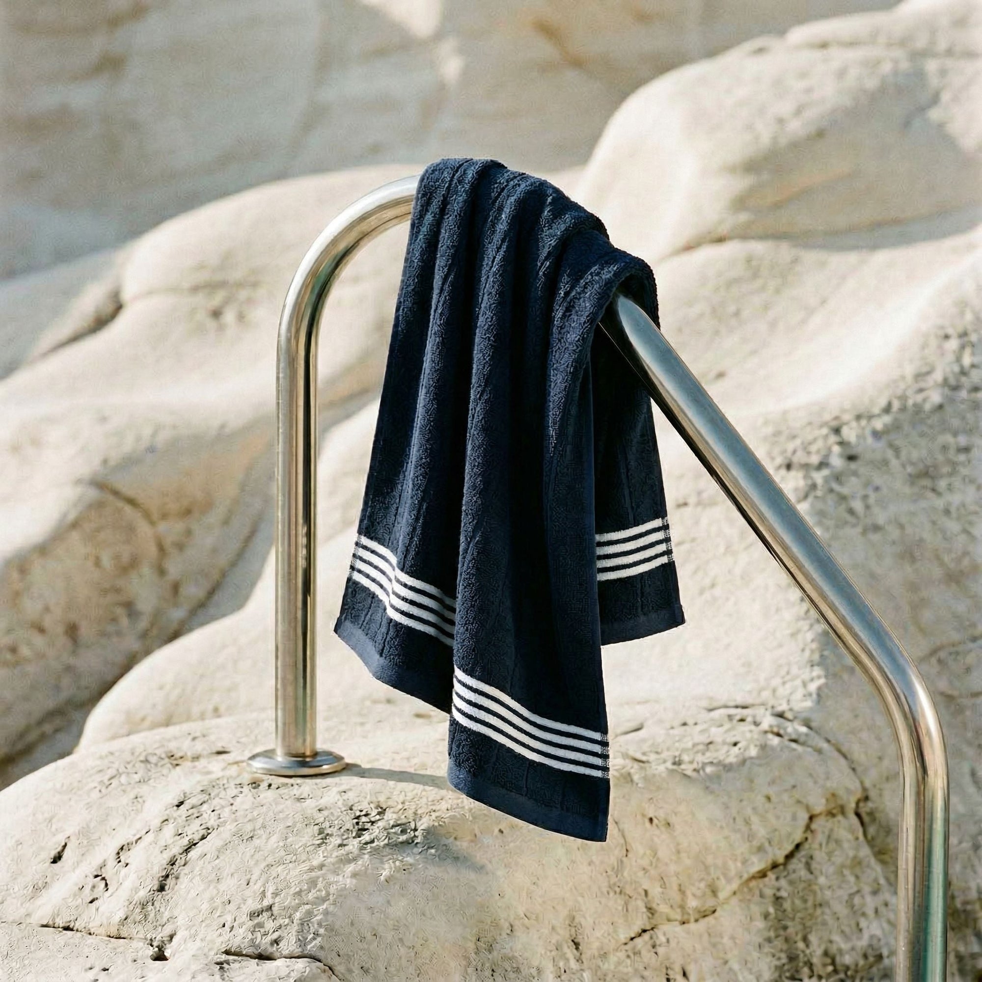 Nautilus Australian Cotton Towels | Navy/White