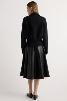 Marije | Harlow Vegan Leather Flare Skirt in Size Small