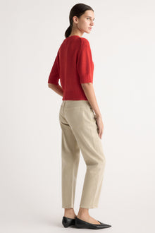 Karolina | Heidi Pullover Short-Sleeve Knit Top in Size Extra Small