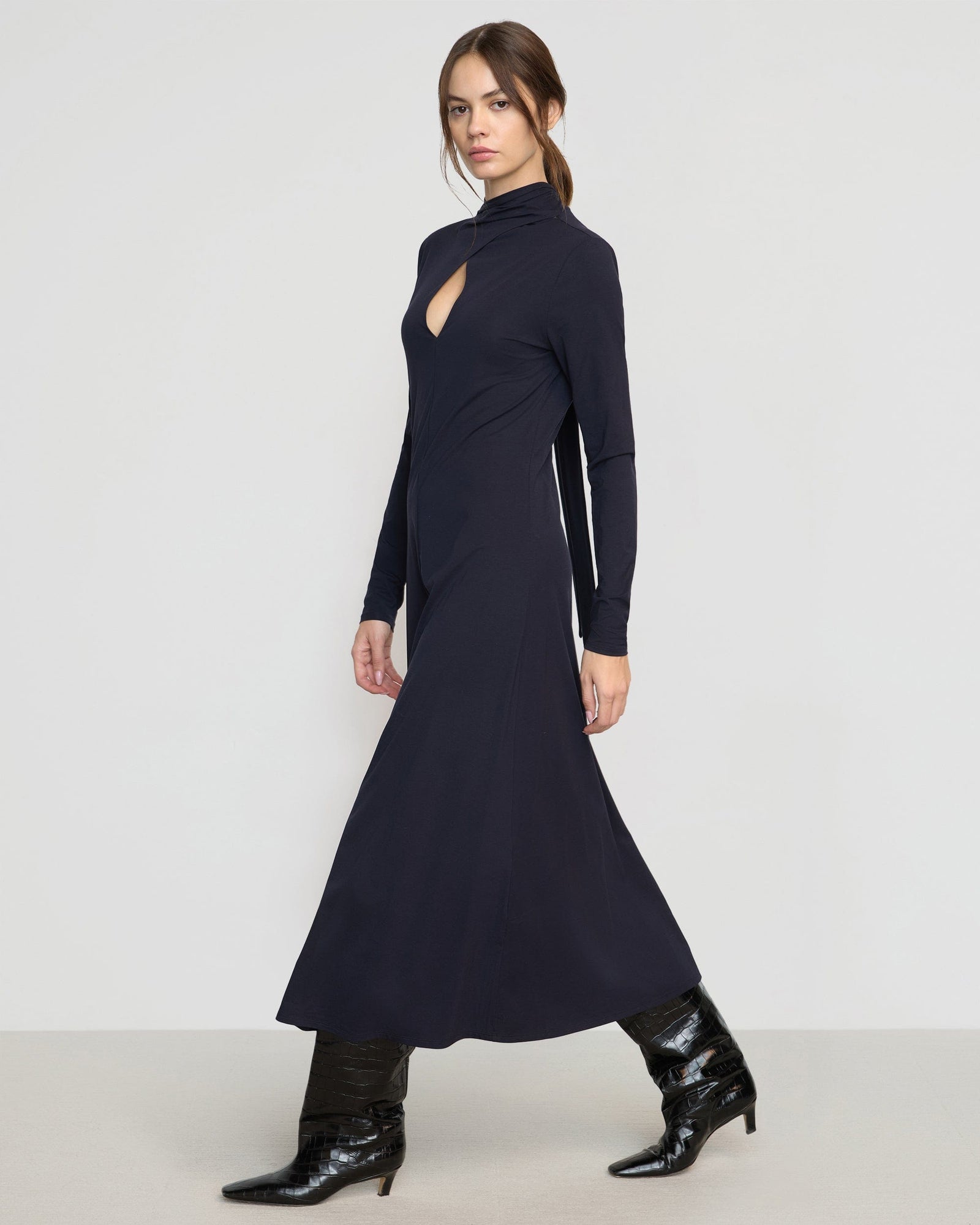 Beate | Helena Scarf-Neck Jersey Dress in Size Extra Small 
