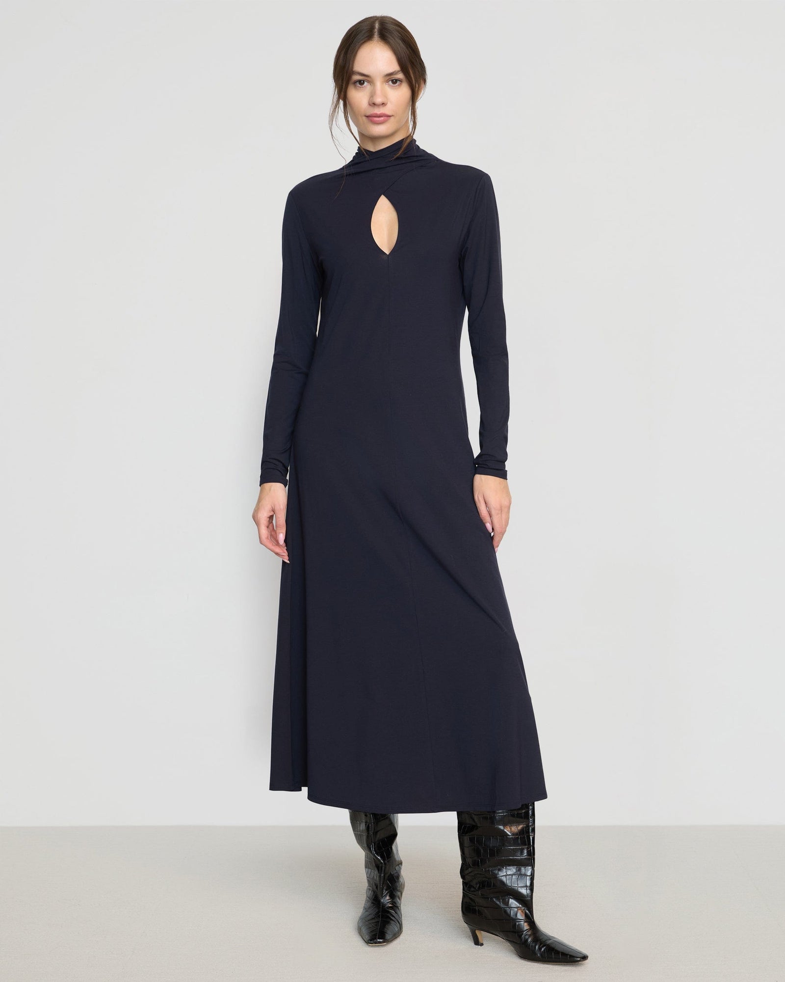 Beate | Helena Scarf-Neck Jersey Dress in Size Extra Small 