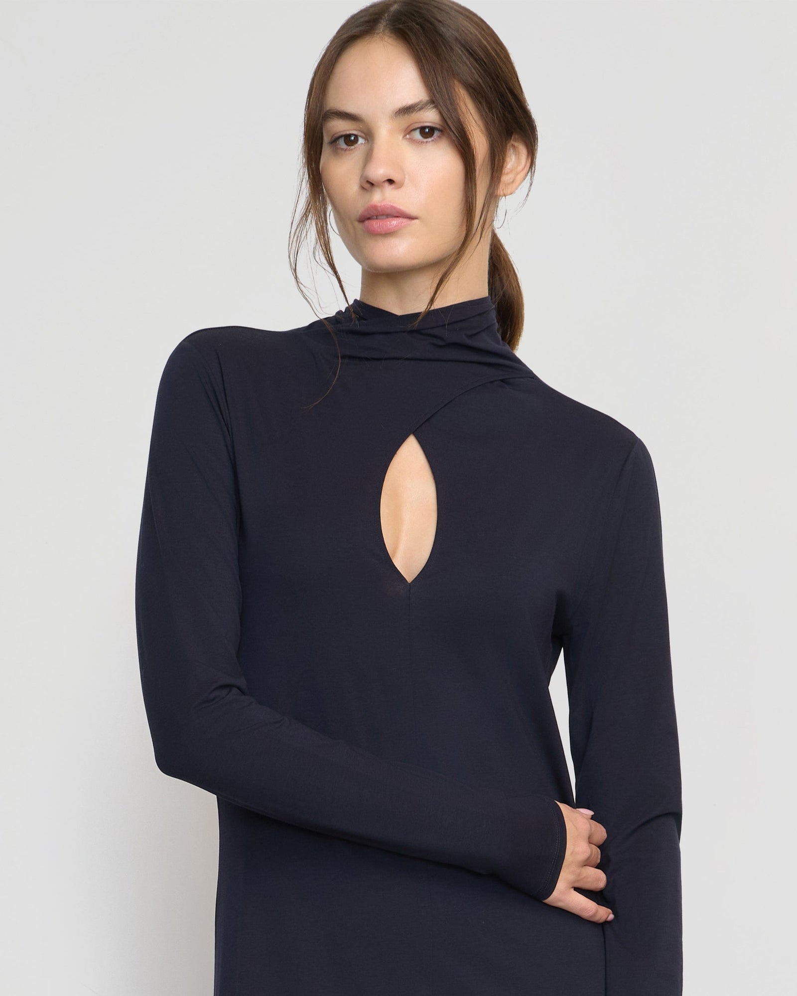 Beate | Helena Scarf-Neck Jersey Dress in Size Extra Small 