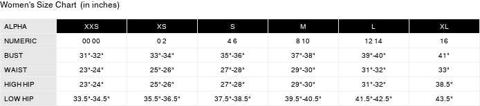 Product size guide
