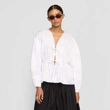 Hira Tie-Front Organic Cotton Blouse | White