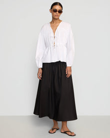 Vanessa | Hira Cotton Tie-Front Blouse in Size Small