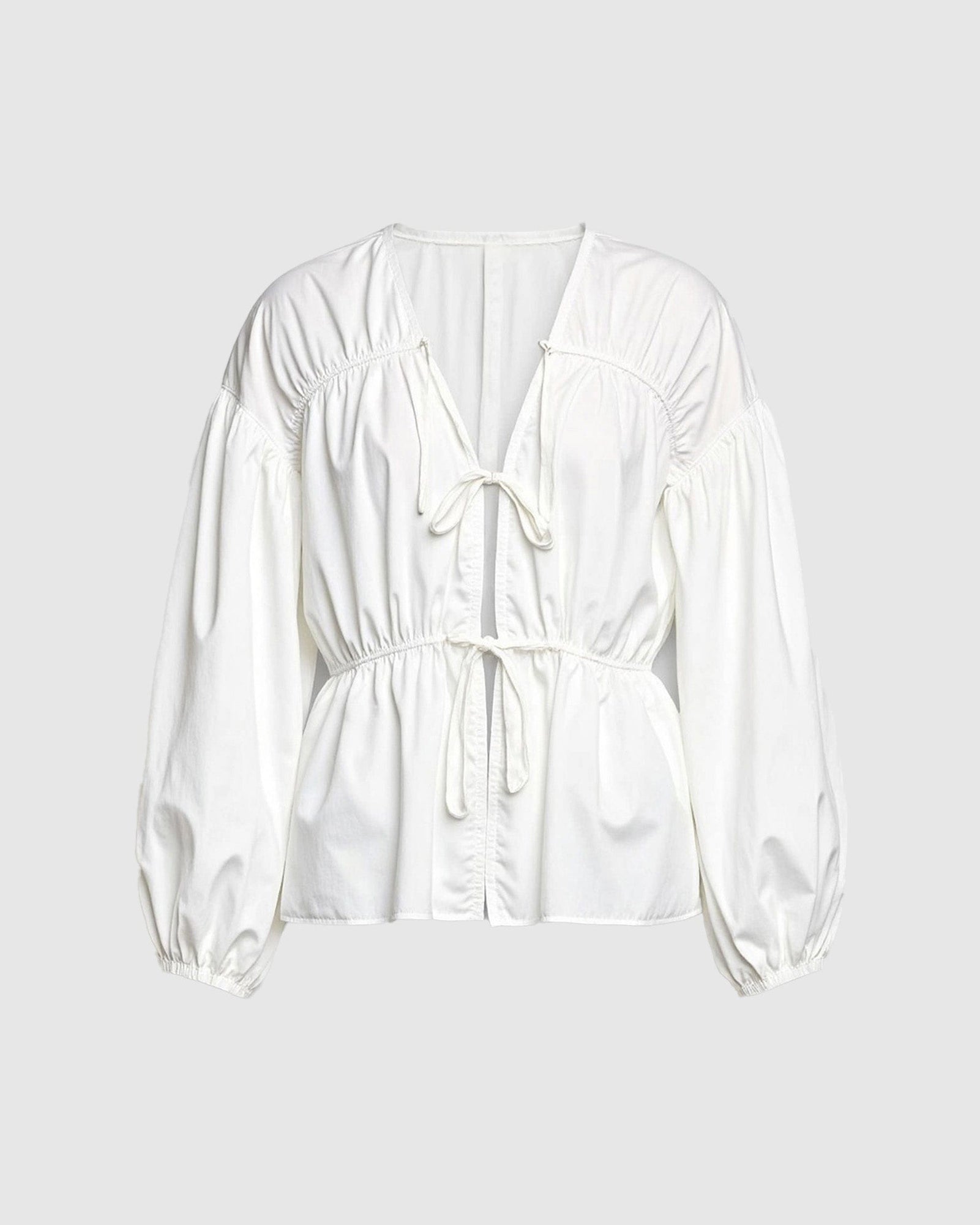 Olivia | Hira Cotton Tie-Front Blouse in Size Small