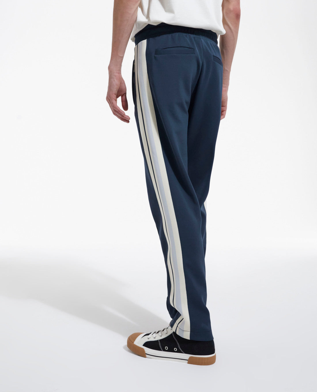 Loose-Fit Joggers With Ecru Bands | Men | Navy Blue