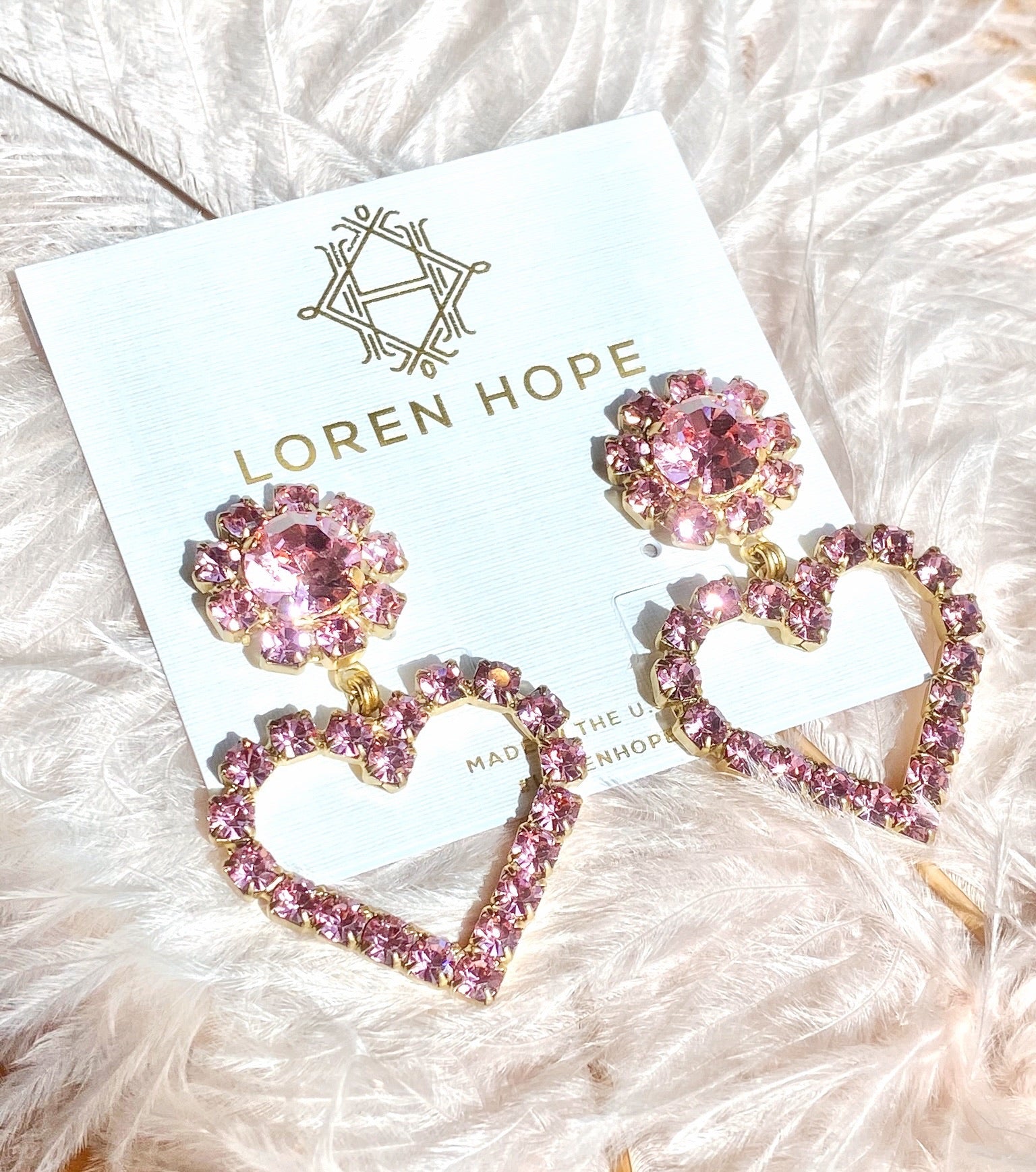 Cupid Heart Earrings in Blush - Loren Hope