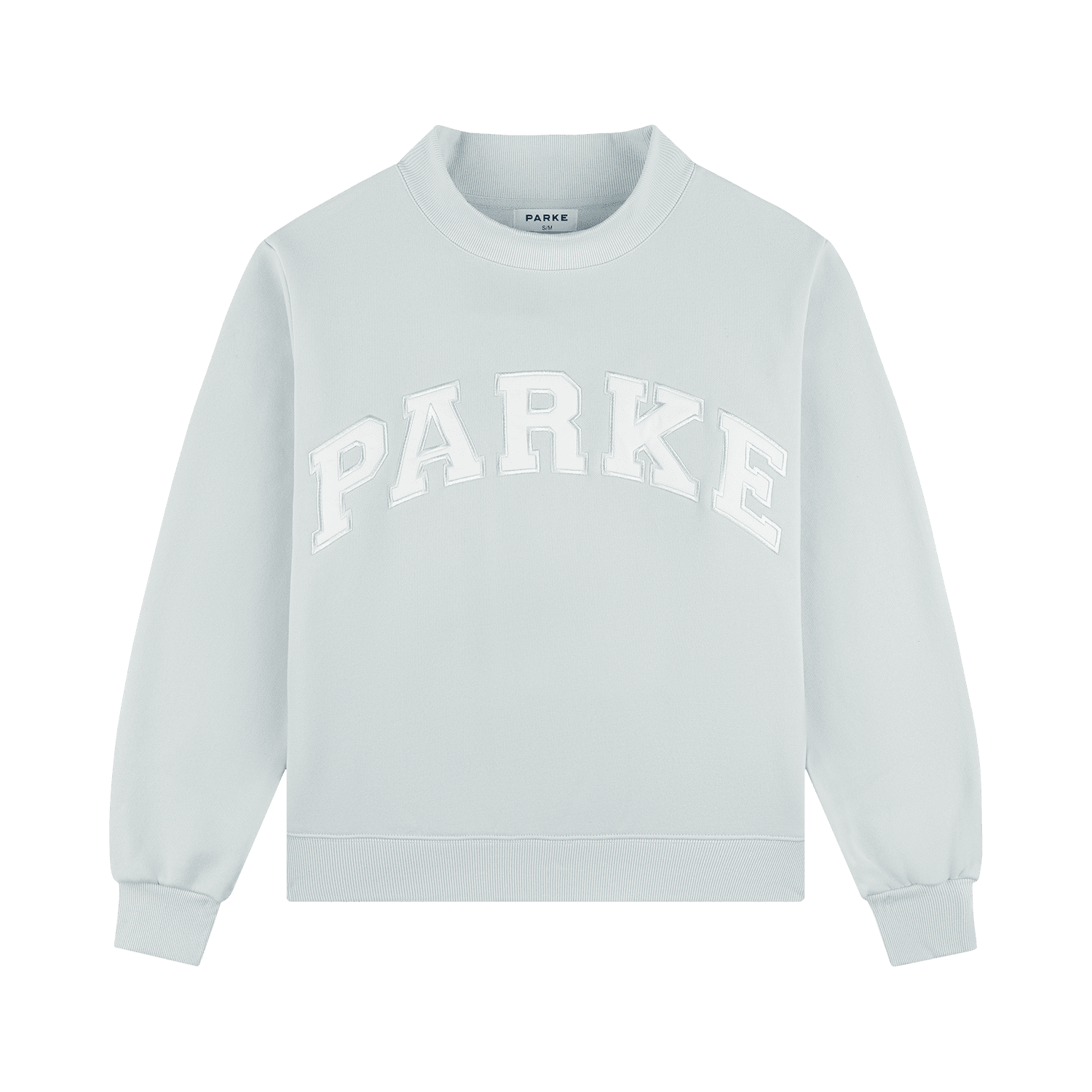 Bridal Varsity Mockneck | Pale Blue/White