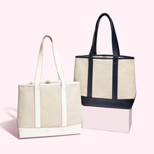 Canvas & Vegan Leather Tote | Blanc