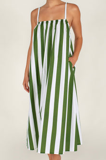 Inez Dress | Verdant Stripe