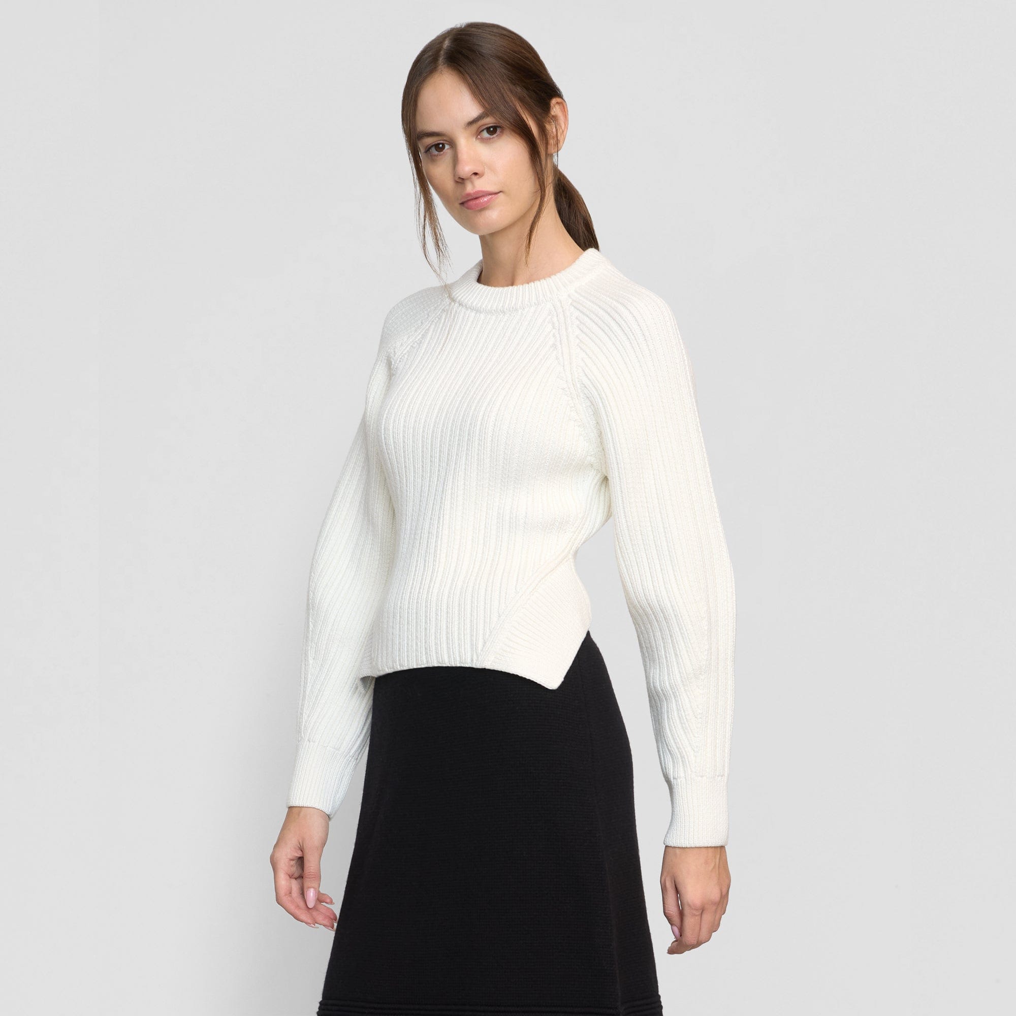 Iona Organic Cotton Cropped Sweater | Cream