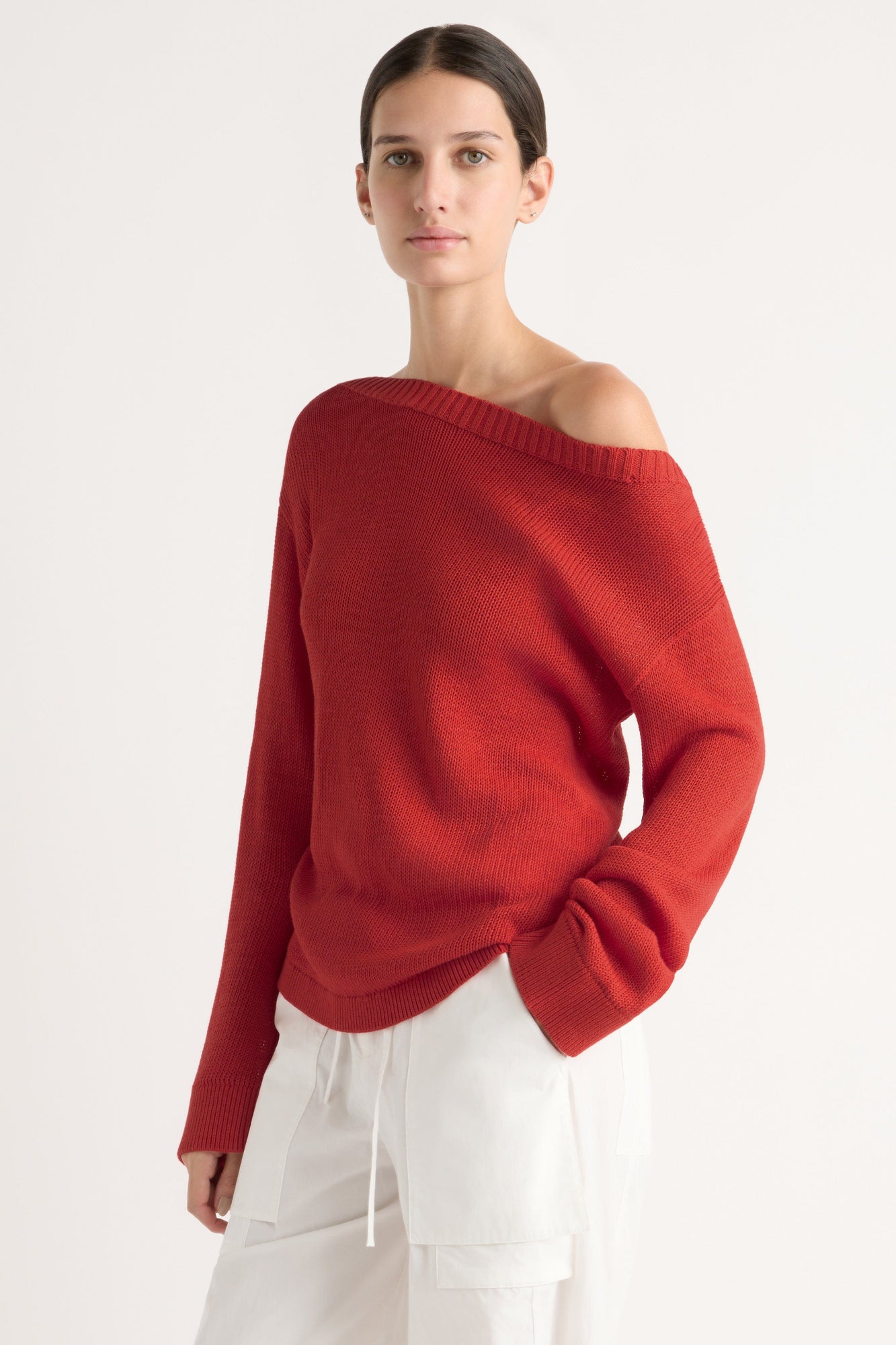 Karolina | Isabel Open-Knit Boat-Neck Sweater in Size Extra Small