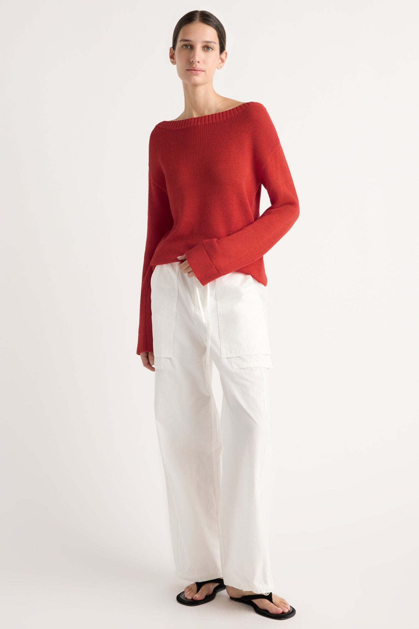 Karolina | Isabel Open-Knit Boat-Neck Sweater in Size Extra Small