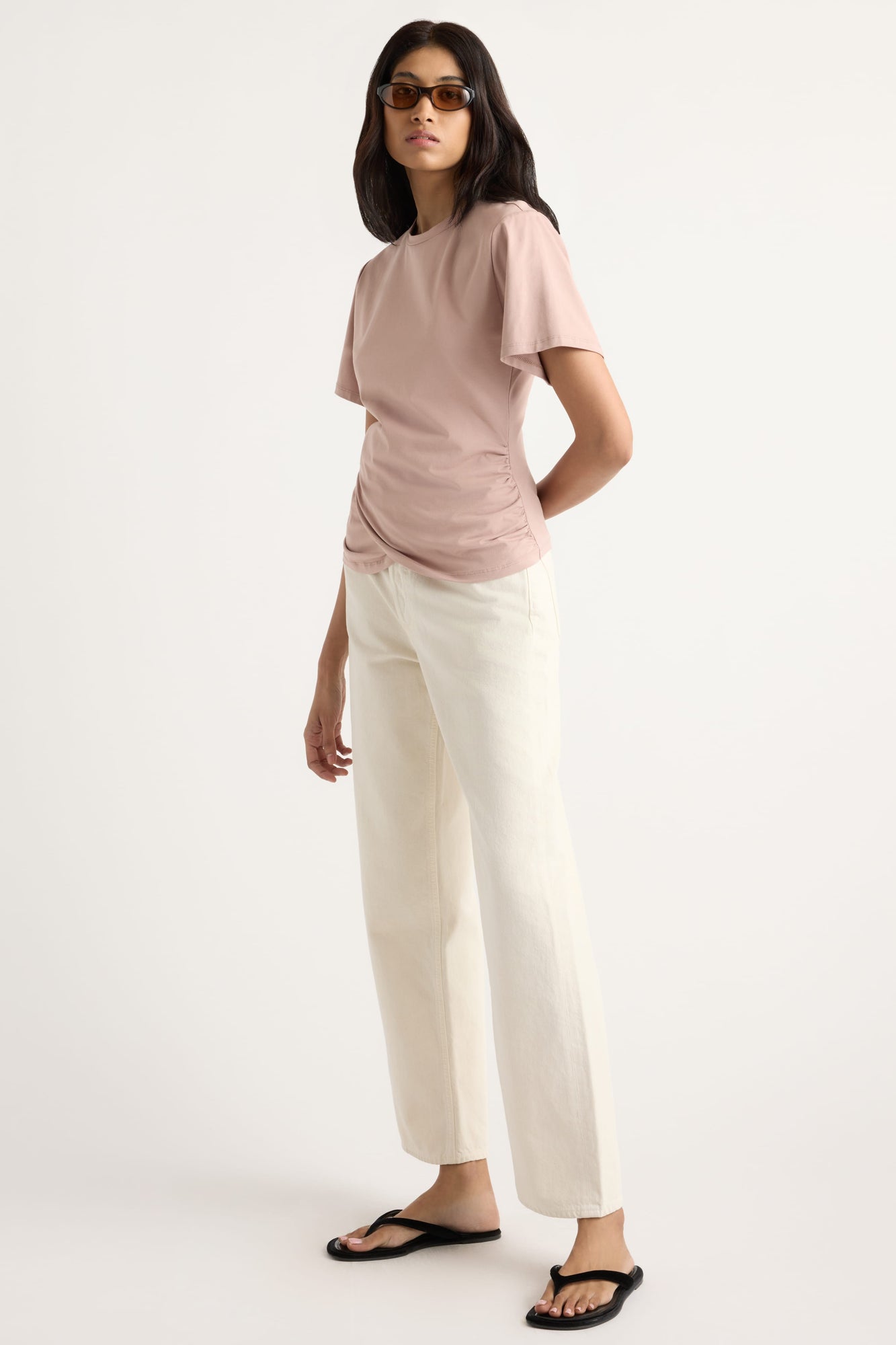 Arya | Janette Front-Wrap Jersey Tee in Size Small