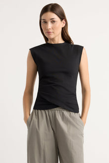 Renee | Jensen Front-Wrap Jersey Tee in Size Small