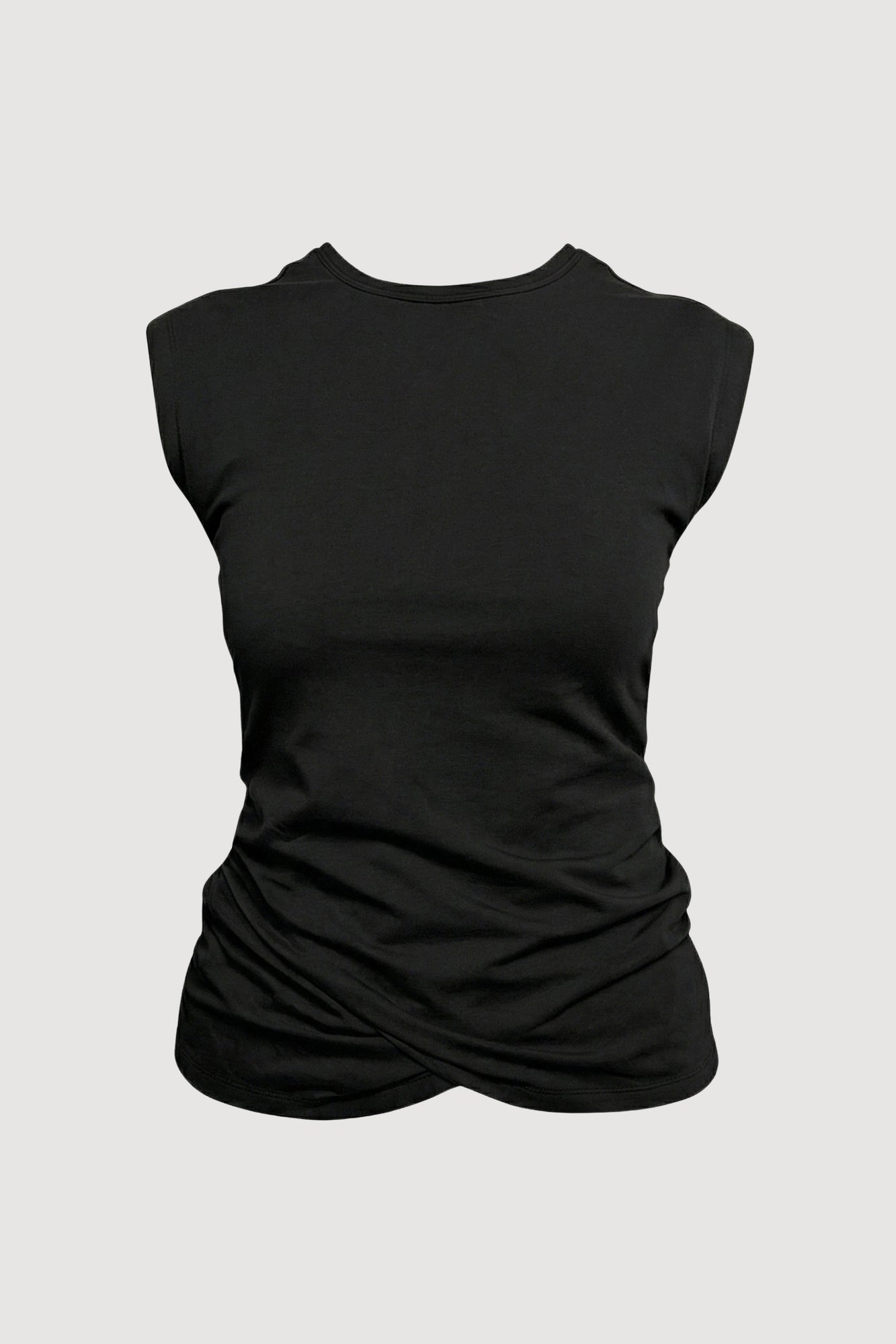 Arya | Jensen Front-Wrap Jersey Tee in Size Small - Flat