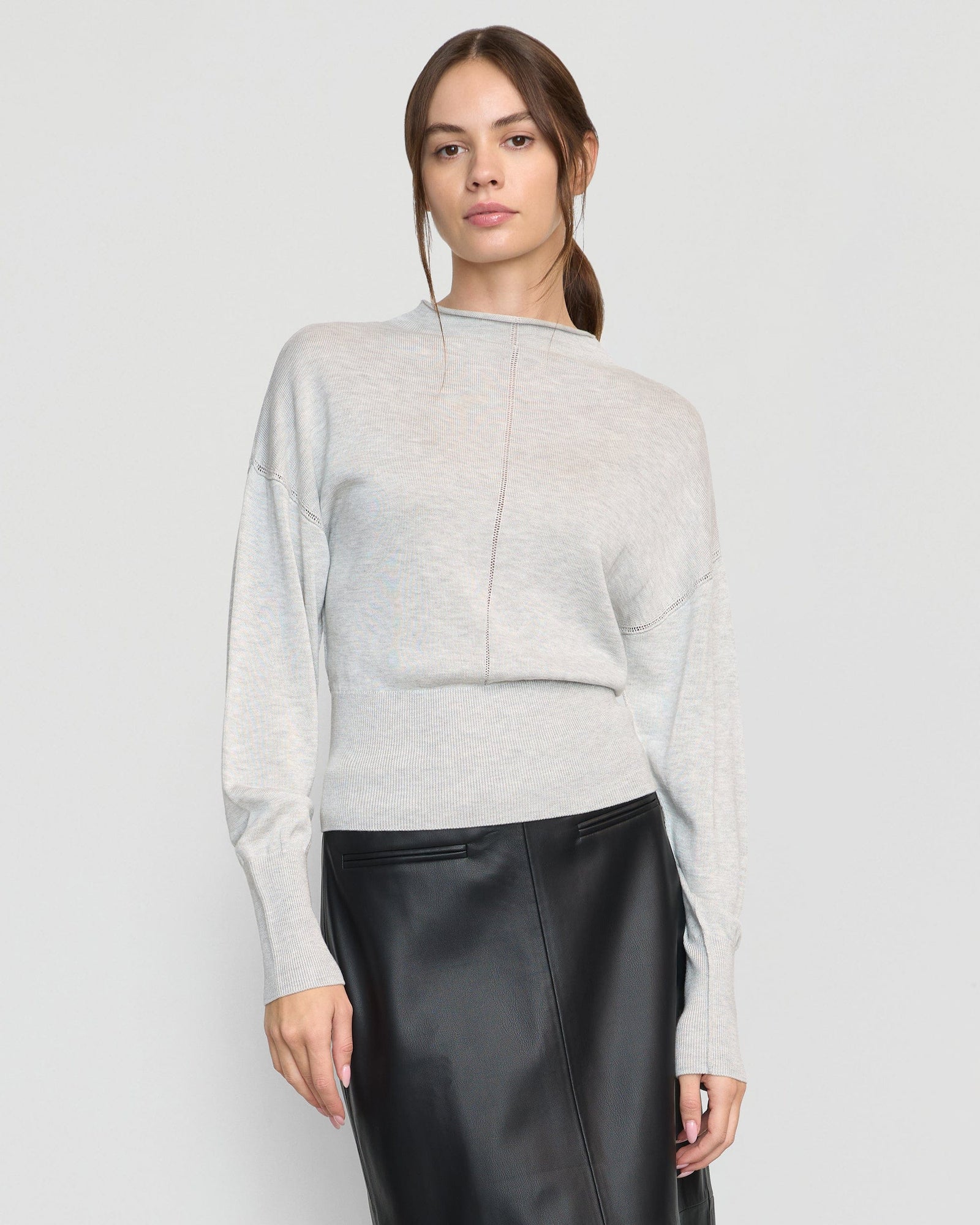 Beate | Jillian Pointelle Tencel-Wool Sweater in Size Small