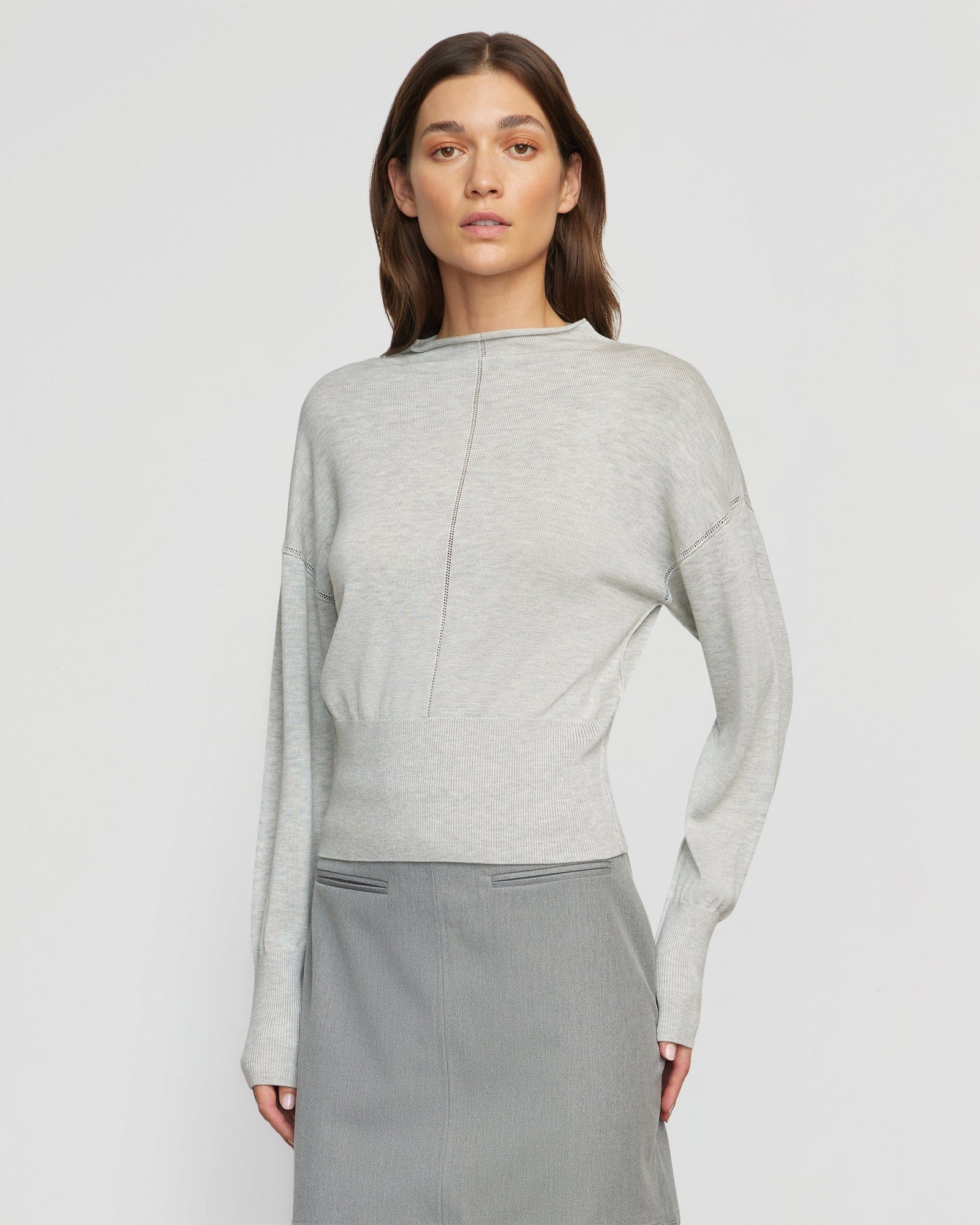 Renee | Jillian Pointelle Tencel-Wool Sweater in Size Small