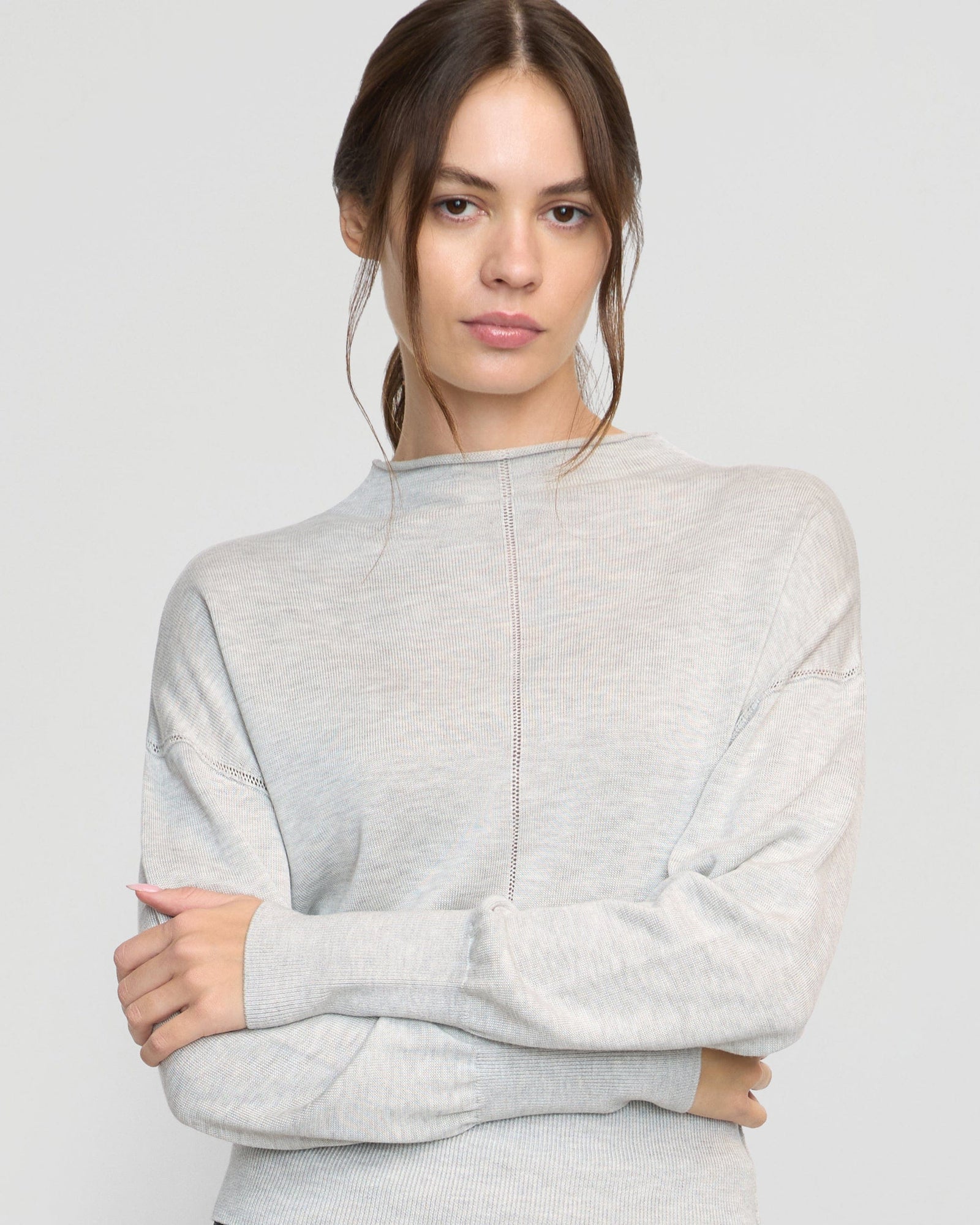 Beate | Jillian Pointelle Tencel-Wool Sweater in Size Small