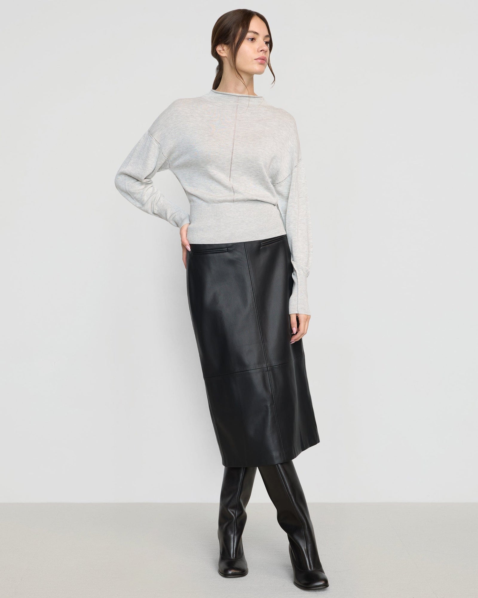 Beate | Jillian Pointelle Tencel-Wool Sweater in Size Small