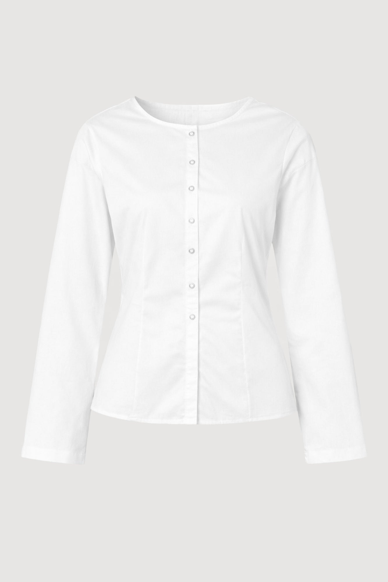 Mali | Jinsol Cinch-Waist Cotton Poplin Blouse in Size Small - Flat
